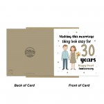 30th Wedding Anniversary Card For Husband Wife Couple