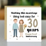 30th Wedding Anniversary Card For Husband Wife Couple