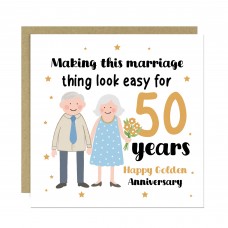 50th Wedding Anniversary Card For Husband Wife Couple