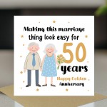50th Wedding Anniversary Card For Husband Wife Couple
