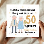 50th Wedding Anniversary Card For Husband Wife Couple