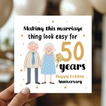 50th Wedding Anniversary Card For Husband Wife Couple