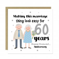 60th Wedding Anniversary Card For Husband Wife Couple 