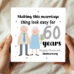 60th Wedding Anniversary Card For Husband Wife Couple 