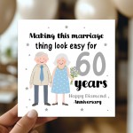 60th Wedding Anniversary Card For Husband Wife Couple 