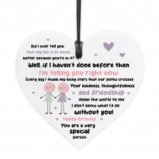 Happy Birthday Gift For Best Friend Heart Plaque Friendship Sign