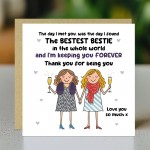 Birthday Card For Friend Bestest Bestie Card With Kraft Envelope