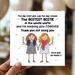Birthday Card For Friend Bestest Bestie Card With Kraft Envelope