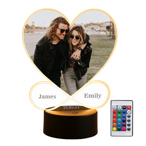 Couple Photo Frame Picture With LED Light Anniversary Birthday