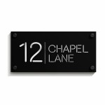 Contemporary House Door Number Plaque 3D Laser Cut House Name