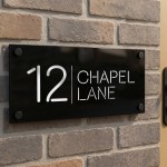 Contemporary House Door Number Plaque 3D Laser Cut House Name