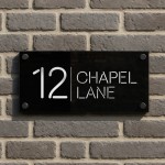 Contemporary House Door Number Plaque 3D Laser Cut House Name