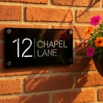 Contemporary House Door Number Plaque 3D Laser Cut House Name