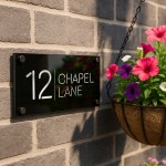 Contemporary House Door Number Plaque 3D Laser Cut House Name