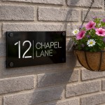 Contemporary House Door Number Plaque 3D Laser Cut House Name
