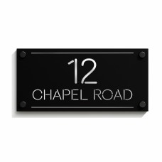 Personalised Laser Cut Black & Silver Mirror House Signs Plaque 