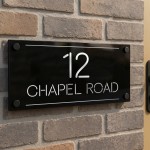 Personalised Laser Cut Black & Silver Mirror House Signs Plaque 
