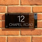 Personalised Laser Cut Black & Silver Mirror House Signs Plaque 