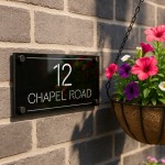 Personalised Laser Cut Black & Silver Mirror House Signs Plaque 