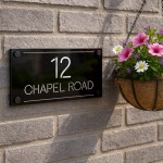 Personalised Laser Cut Black & Silver Mirror House Signs Plaque 