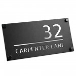 Personalised Black House Sign Door Number Plaque For Outside Personalised Black House Sign Door Number Plaque For Outside