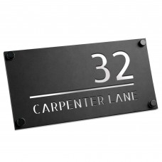 Personalised Black House Sign Door Number Plaque For Outside