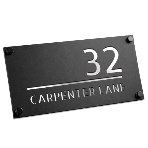 Personalised Black House Sign Door Number Plaque For Outside Personalised Black House Sign Door Number Plaque For Outside
