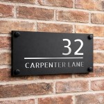 Personalised Black House Sign Door Number Plaque For Outside Personalised Black House Sign Door Number Plaque For Outside