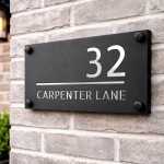 Personalised Black House Sign Door Number Plaque For Outside Personalised Black House Sign Door Number Plaque For Outside