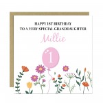 1st Birthday Card For Special Granddaughter Personalised Card