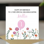1st Birthday Card For Special Granddaughter Personalised Card