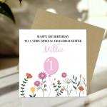 1st Birthday Card For Special Granddaughter Personalised Card