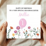 1st Birthday Card For Special Granddaughter Personalised Card