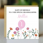 1st Birthday Card For Special Granddaughter Personalised Card