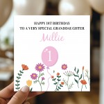 1st Birthday Card For Special Granddaughter Personalised Card