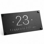 Black House Sign Personalised Door Number Plaque For Outside