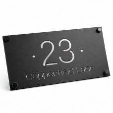 Black House Sign Personalised Door Number Plaque For Outside