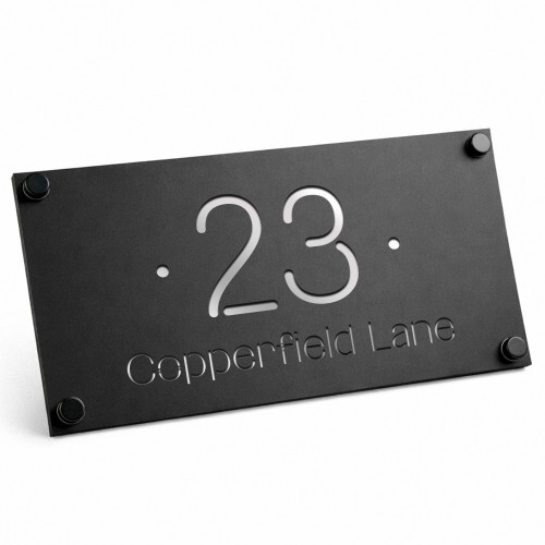 Black House Sign Personalised Door Number Plaque For Outside