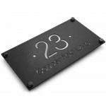 Black House Sign Personalised Door Number Plaque For Outside