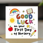 First Day Of Nursery Card For Son Daughter GOOD LUCK CARD