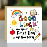 First Day Of Nursery Card For Son Daughter GOOD LUCK CARD