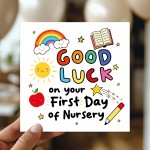 First Day Of Nursery Card For Son Daughter GOOD LUCK CARD