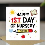 Personalised Happy 1st Day Of Nursery Card For Daughter Son