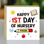 Personalised Happy 1st Day Of Nursery Card For Daughter Son