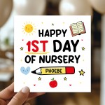 Personalised Happy 1st Day Of Nursery Card For Daughter Son