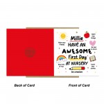 Personalised 1st Day Of Nursery Card For Daughter Son
