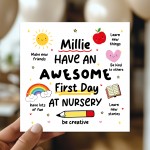 Personalised 1st Day Of Nursery Card For Daughter Son