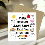 Personalised 1st Day Of School Card For Daughter Son