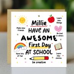Personalised 1st Day Of School Card For Daughter Son