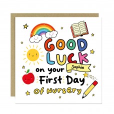 Personalised First Day Of Nursery Card For Daughter Son 1st Day